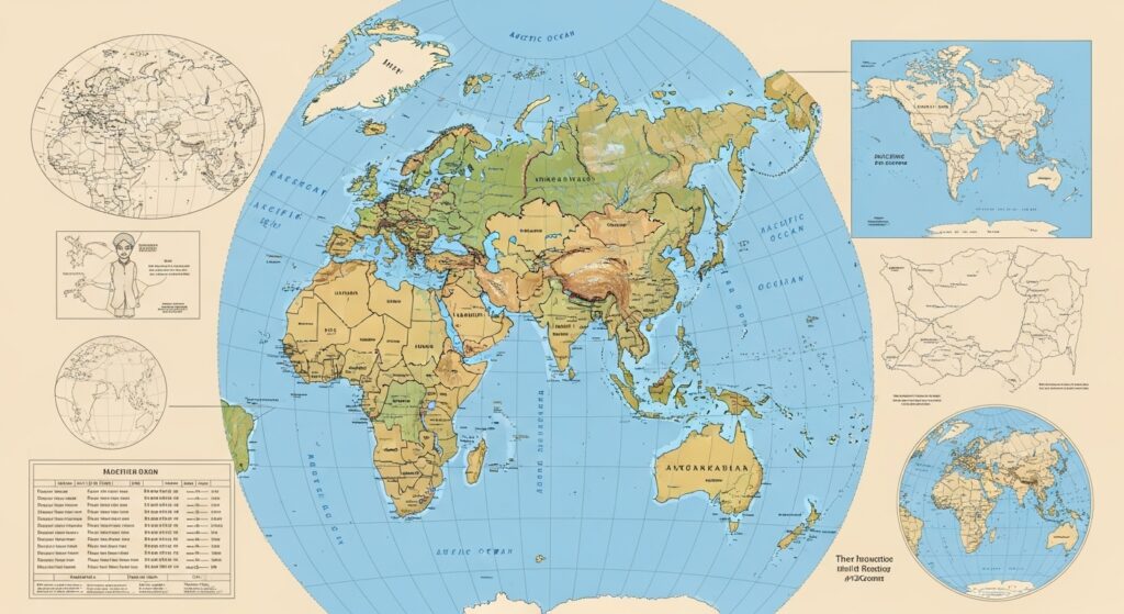 detailed map of Asia with highlighted mountains rivers and population centers