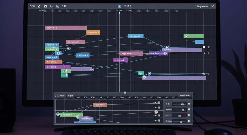 timing chart with keyframes and spacing adjustments